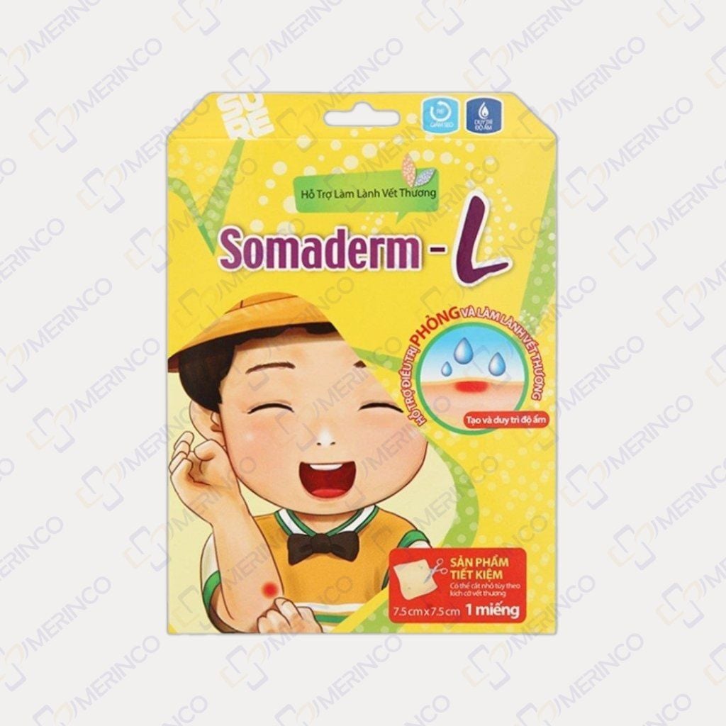 Miếng dán mụn hỗ trợ làm lành vết thương hydrocolloid Somaderm-L  7.5cmx7.5cm