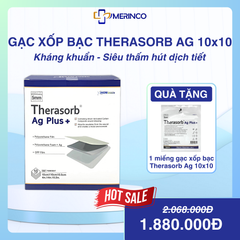 Gạc xốp tẩm bạc kháng khuẩn Therasorb® Ag Plus, hút dịch tiết vết thương (hộp)