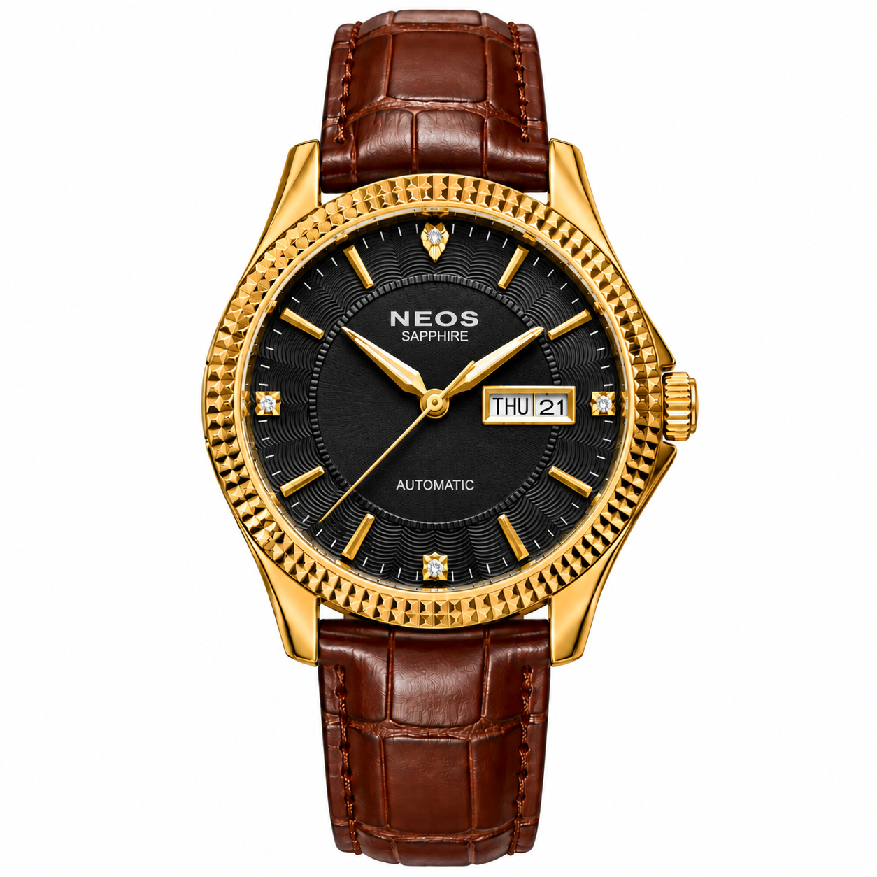  Đồng Hồ Cơ Nam Dây Da Neos M-90105 Sapphire Bảo Hành Chính Hãng 5 Năm 