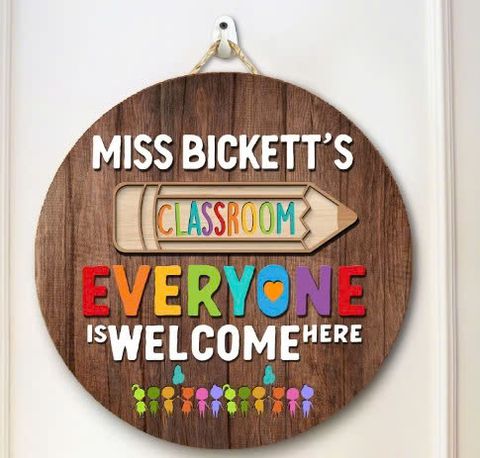  Personalized Classroom Wooden Sign 