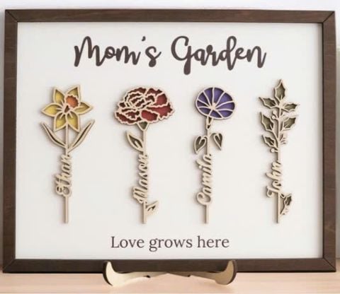 Personalized Birth Month Flowers Mothers Day