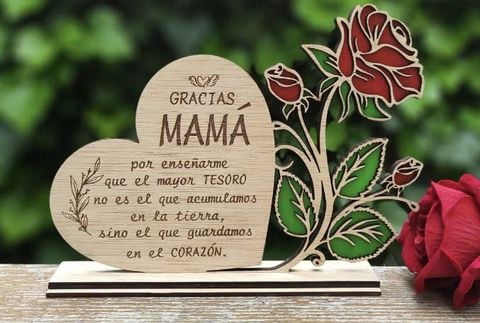 Heart Gift for Mom with Rose