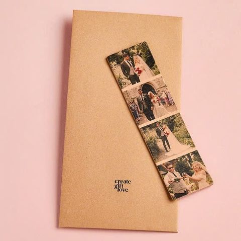  Personalised Photo Strip Leather Bookmark 