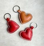 Leather Heart Keychain