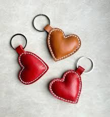 Leather Heart Keychain