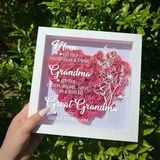 Personalized Flower Shadow Box for Grandma