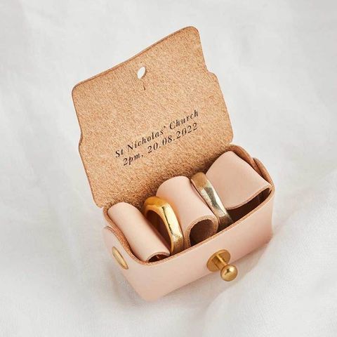  Personalised Leather Wedding Ring Pouch 