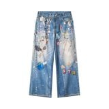  AA PRINTED KEYCHAIN JEANS // BLUE 