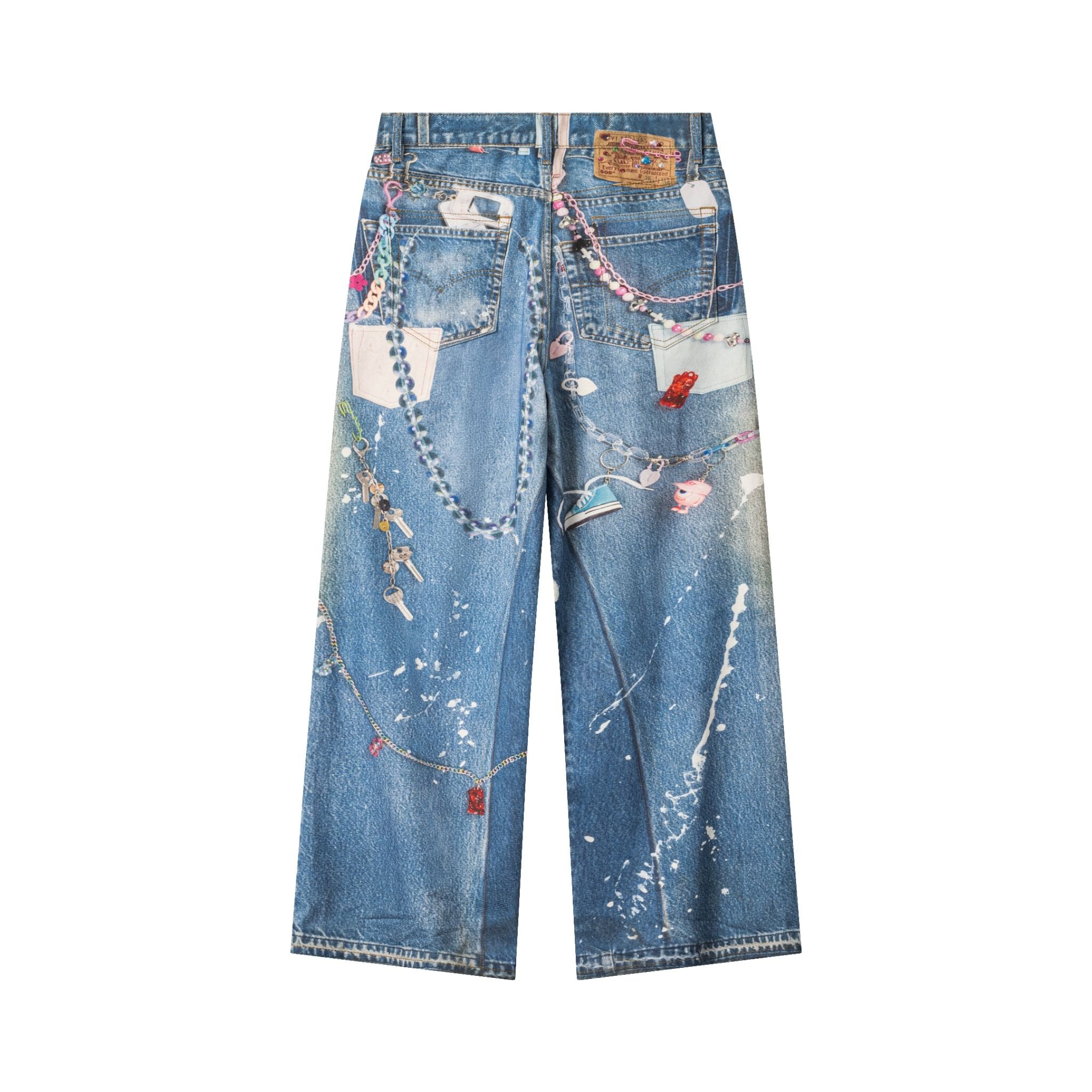  AA PRINTED KEYCHAIN JEANS // BLUE 