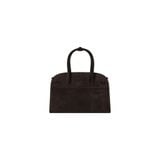  AASTU CARRYALL SUEDE LEATHER BAG // DARK BROWN / GOLD 