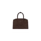  AASTU CARRYALL SUEDE LEATHER BAG // CHOCOLATE / GOLD 