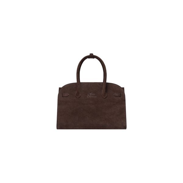  AASTU CARRYALL SUEDE LEATHER BAG // CHOCOLATE / GOLD 