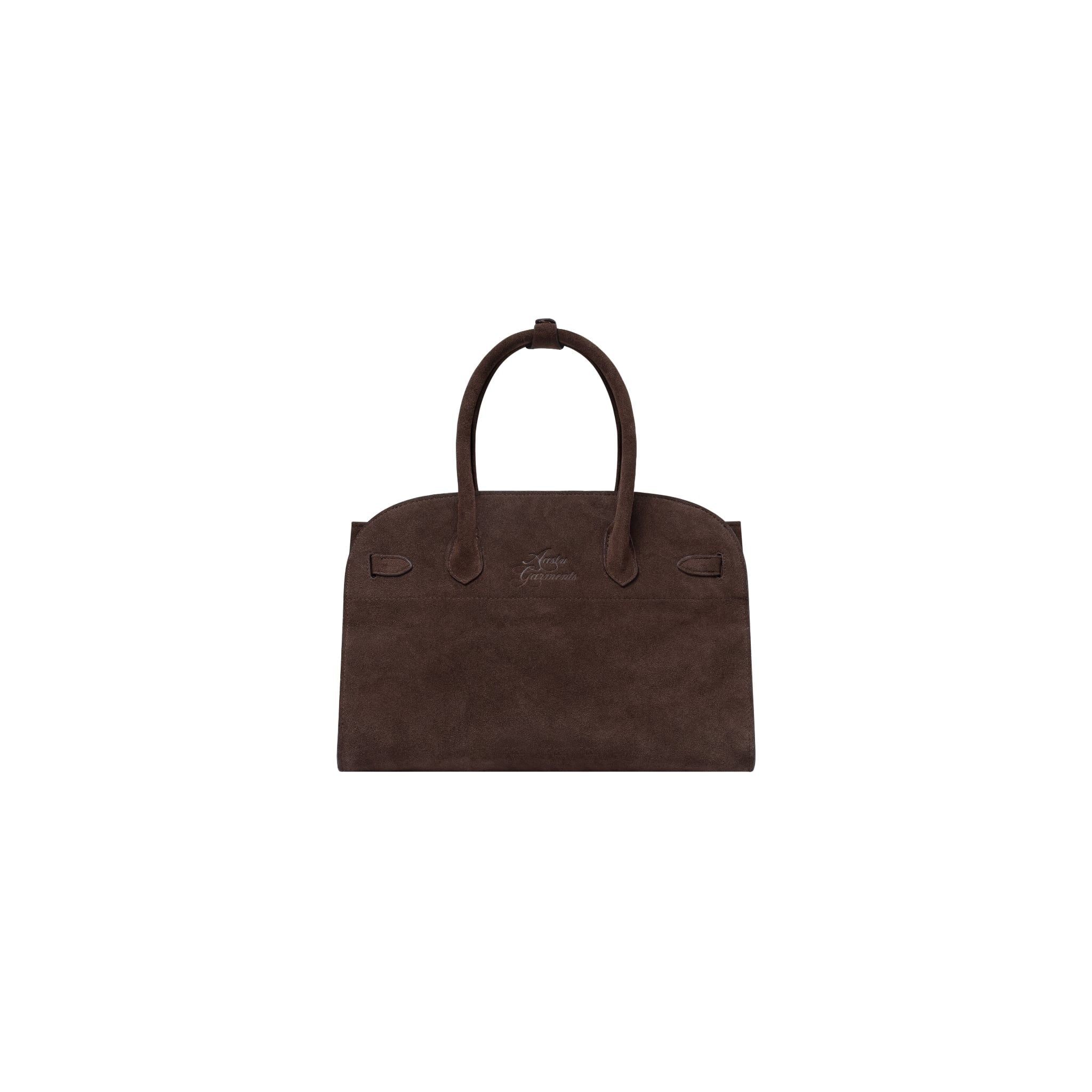  AASTU CARRYALL SUEDE LEATHER BAG // CHOCOLATE / GOLD 