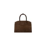  AASTU CARRYALL SUEDE LEATHER BAG // WOOD / GOLD 