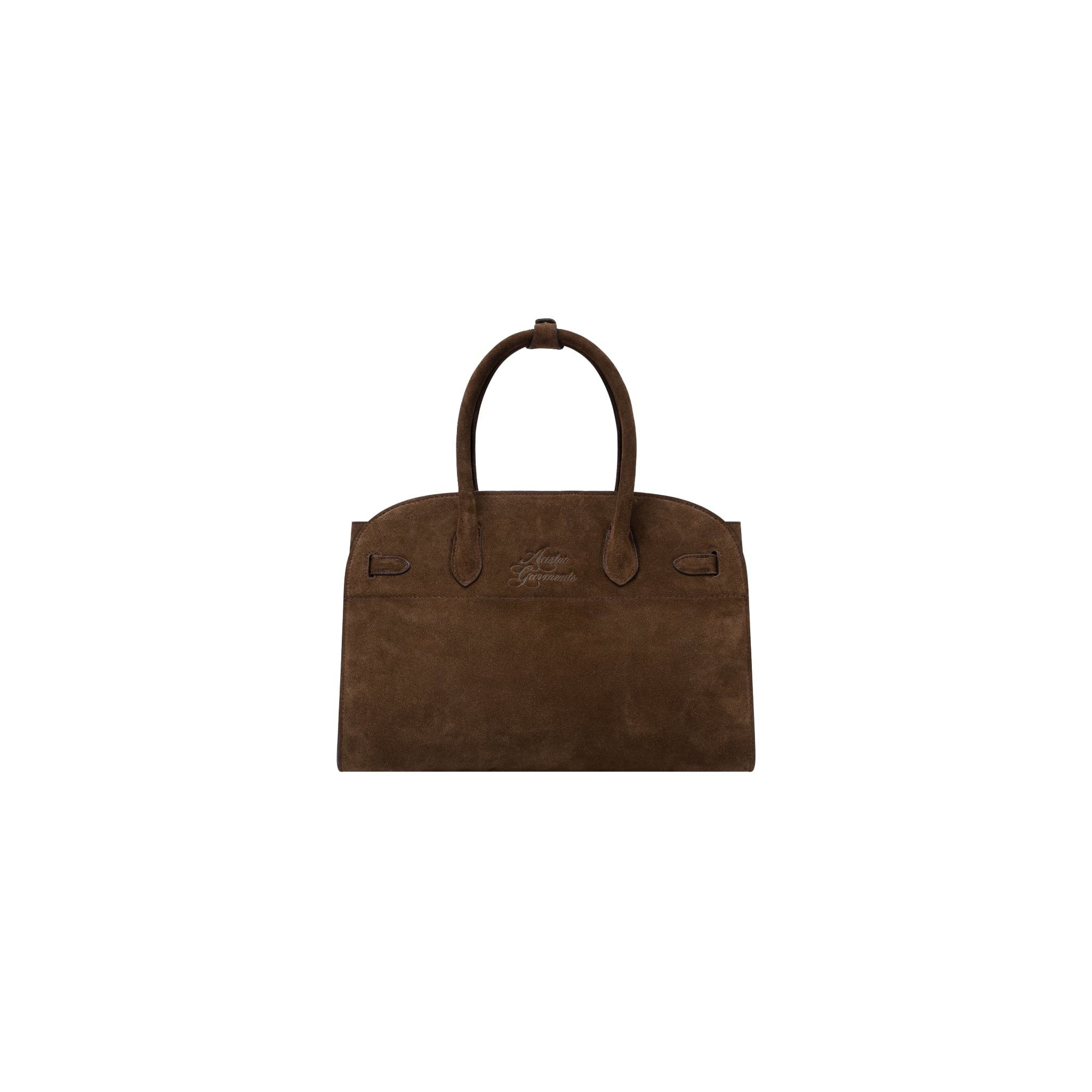  AASTU CARRYALL SUEDE LEATHER BAG // WOOD / GOLD 