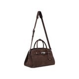  AASTU CARRYALL SUEDE LEATHER BAG // CHOCOLATE / SILVER 