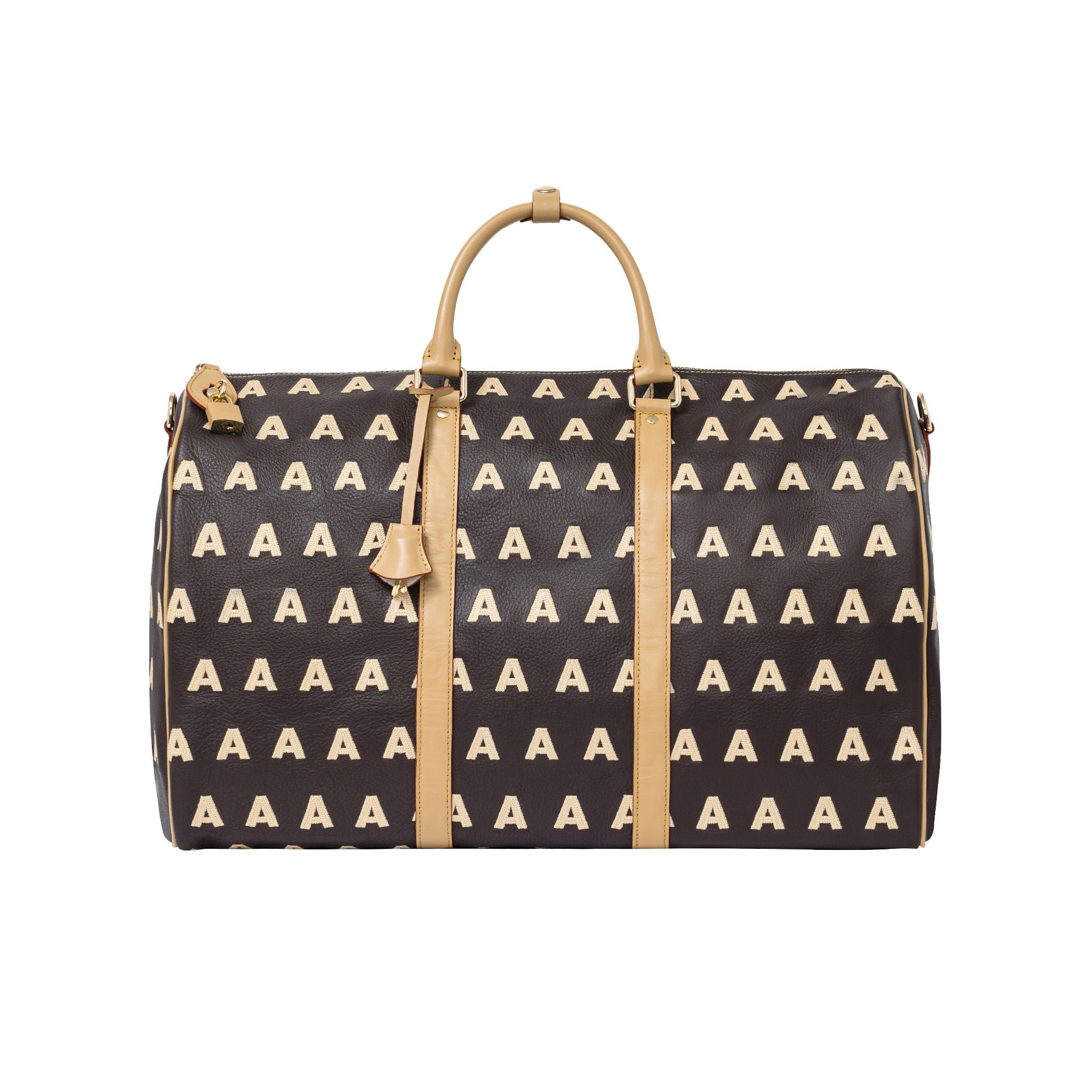  AA EMBROIDERED LOGO BOSTON BAG //  COFFEE 