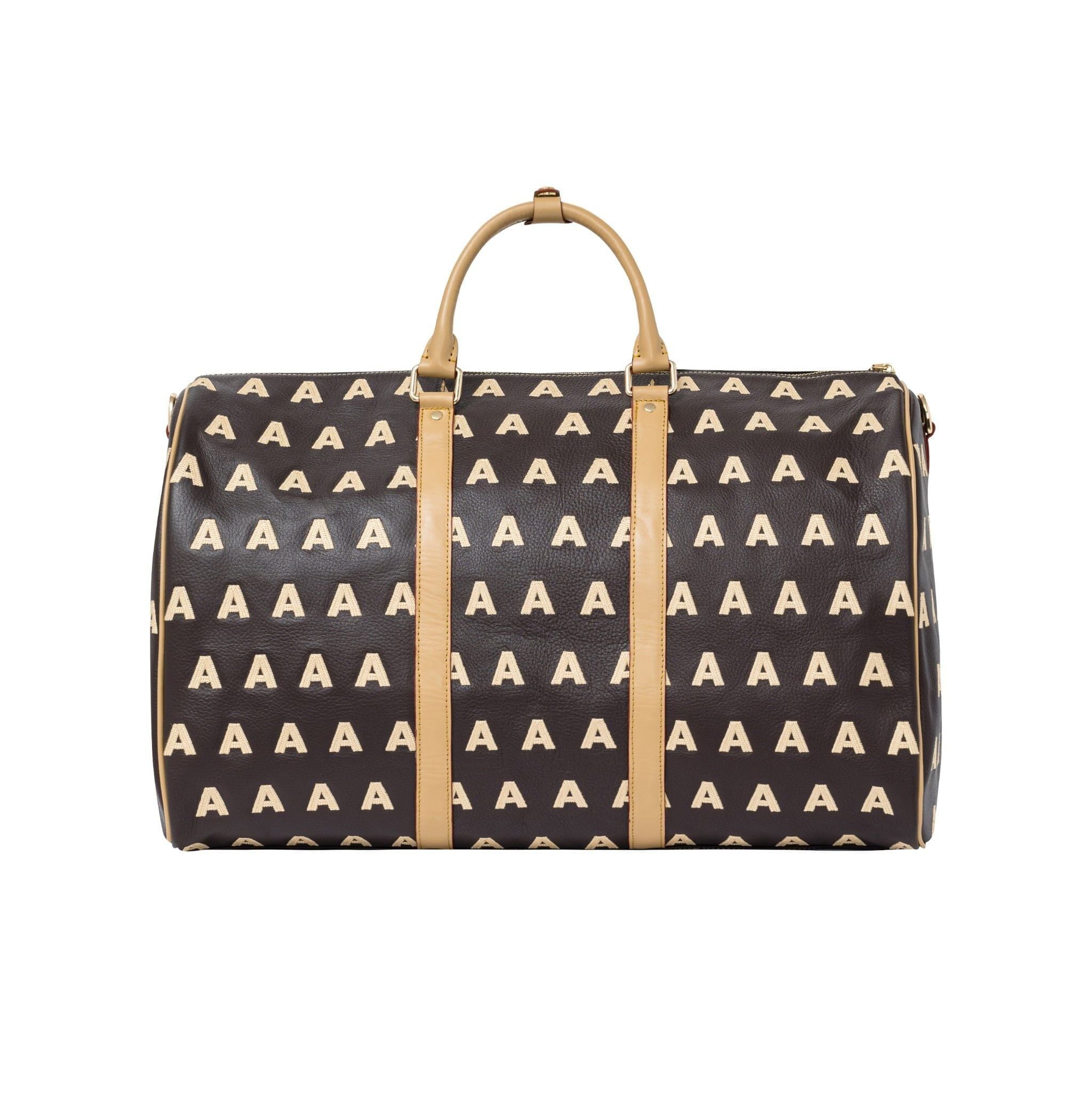  AA EMBROIDERED LOGO BOSTON BAG //  COFFEE 