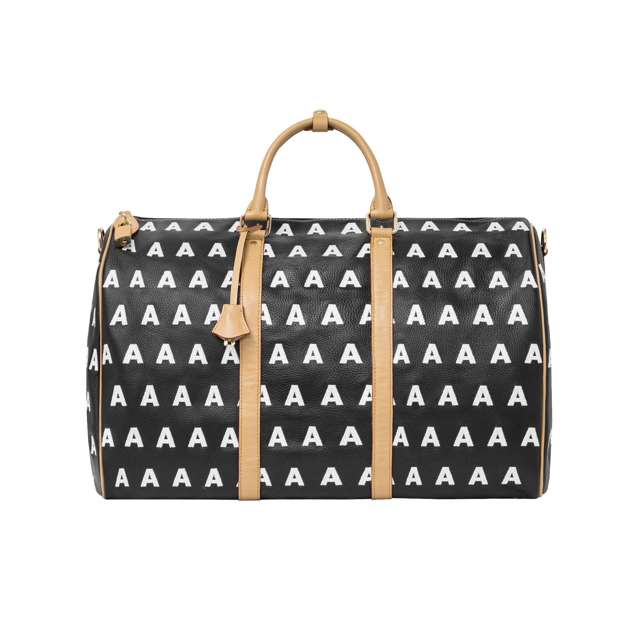  AA EMBROIDERED LOGO BOSTON BAG // BLACK 