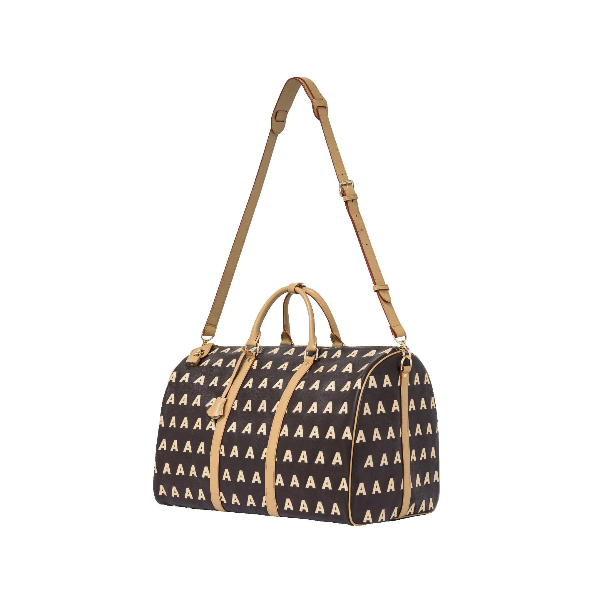  AA EMBROIDERED LOGO BOSTON BAG //  COFFEE 