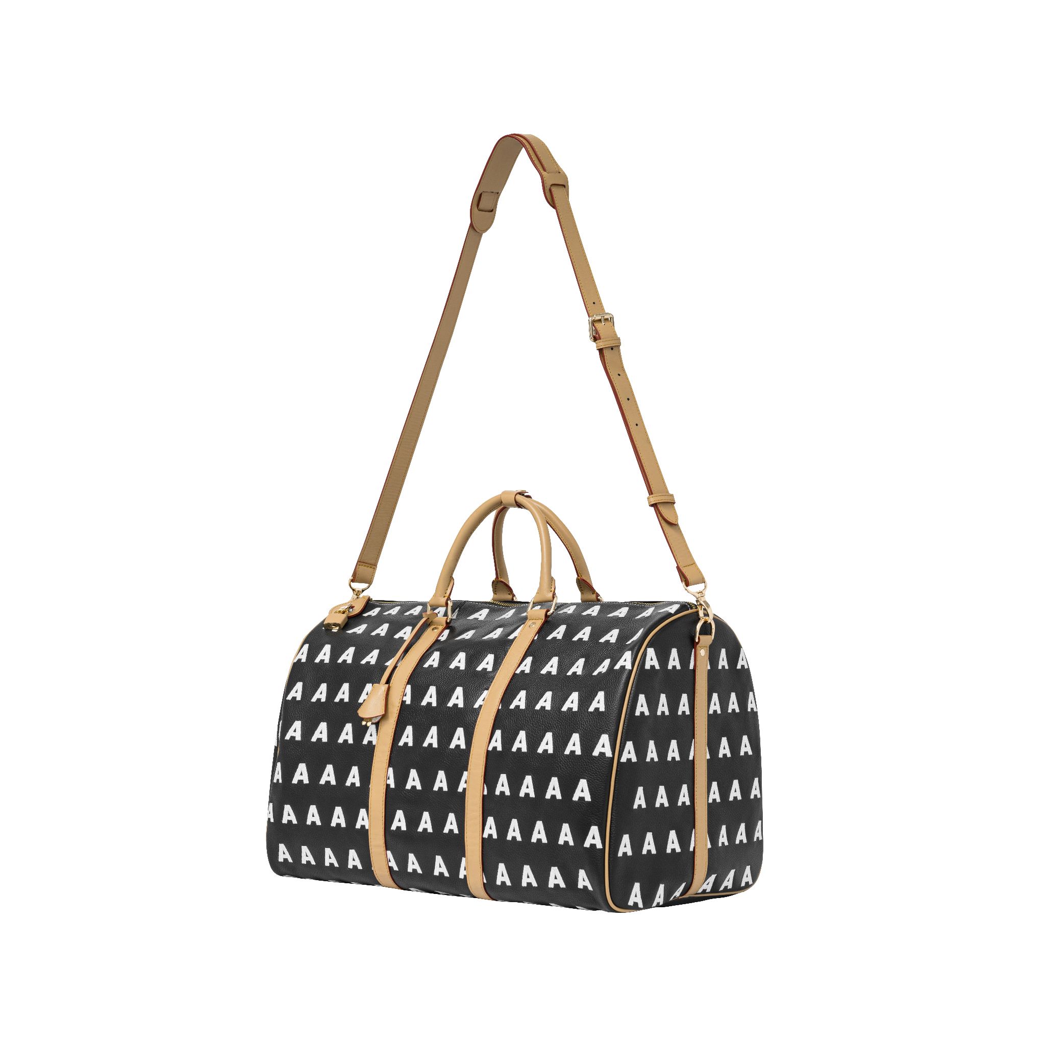  AA EMBROIDERED LOGO BOSTON BAG // BLACK 
