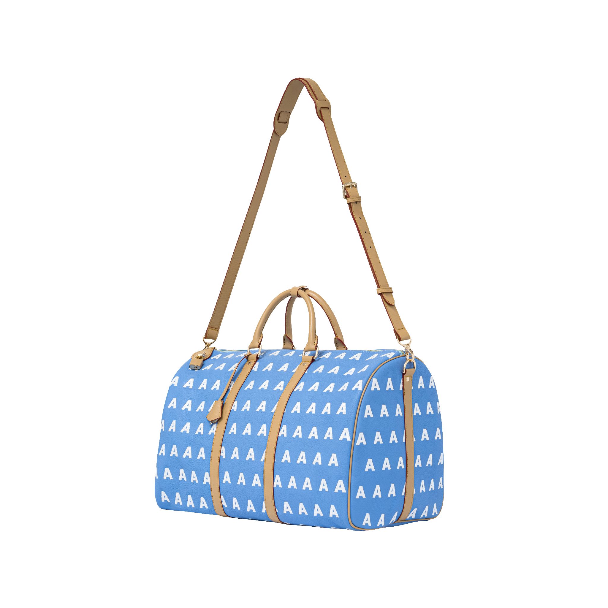  AA EMBROIDERED LOGO BOSTON BAG // LIGHT BLUE 