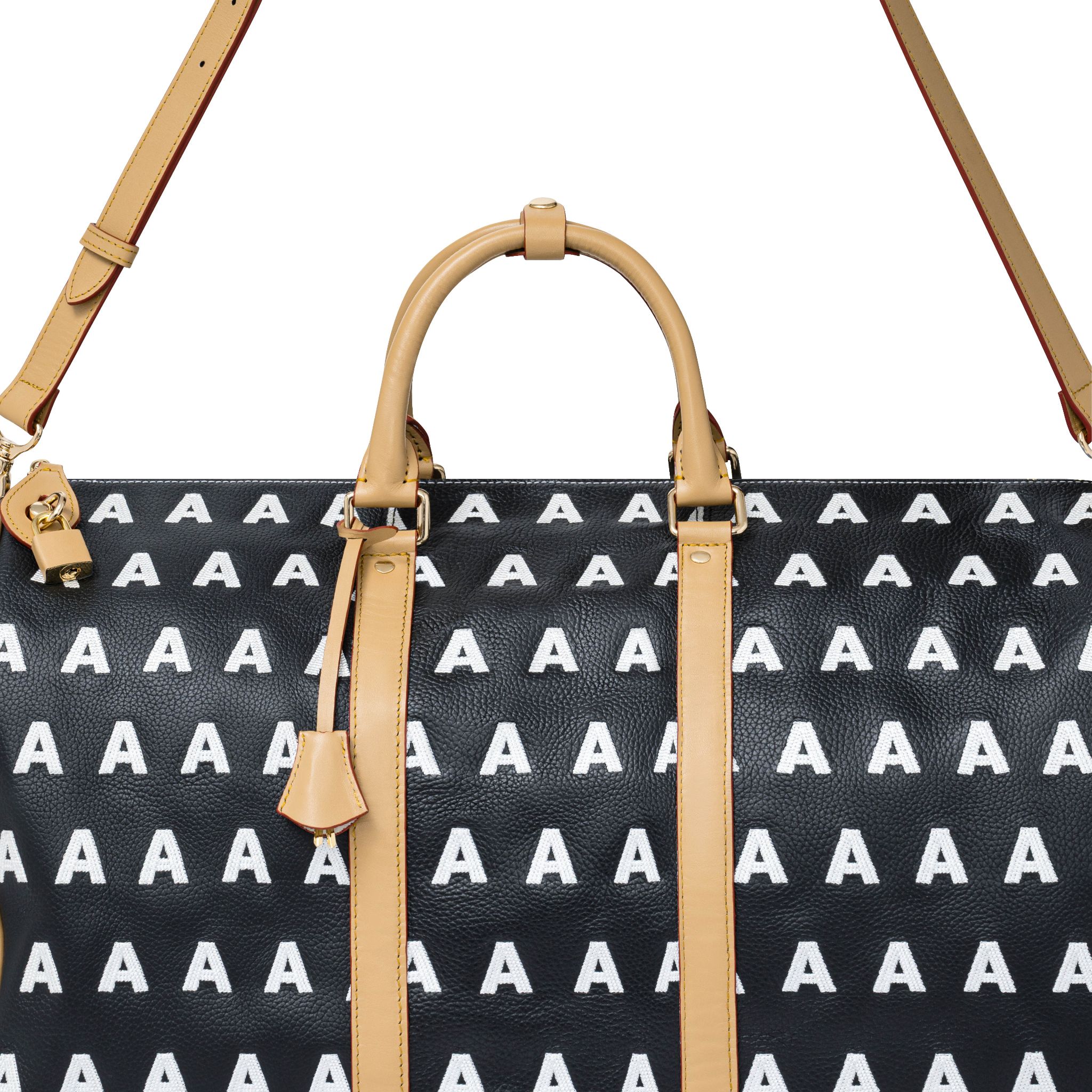  AA EMBROIDERED LOGO BOSTON BAG // BLACK 