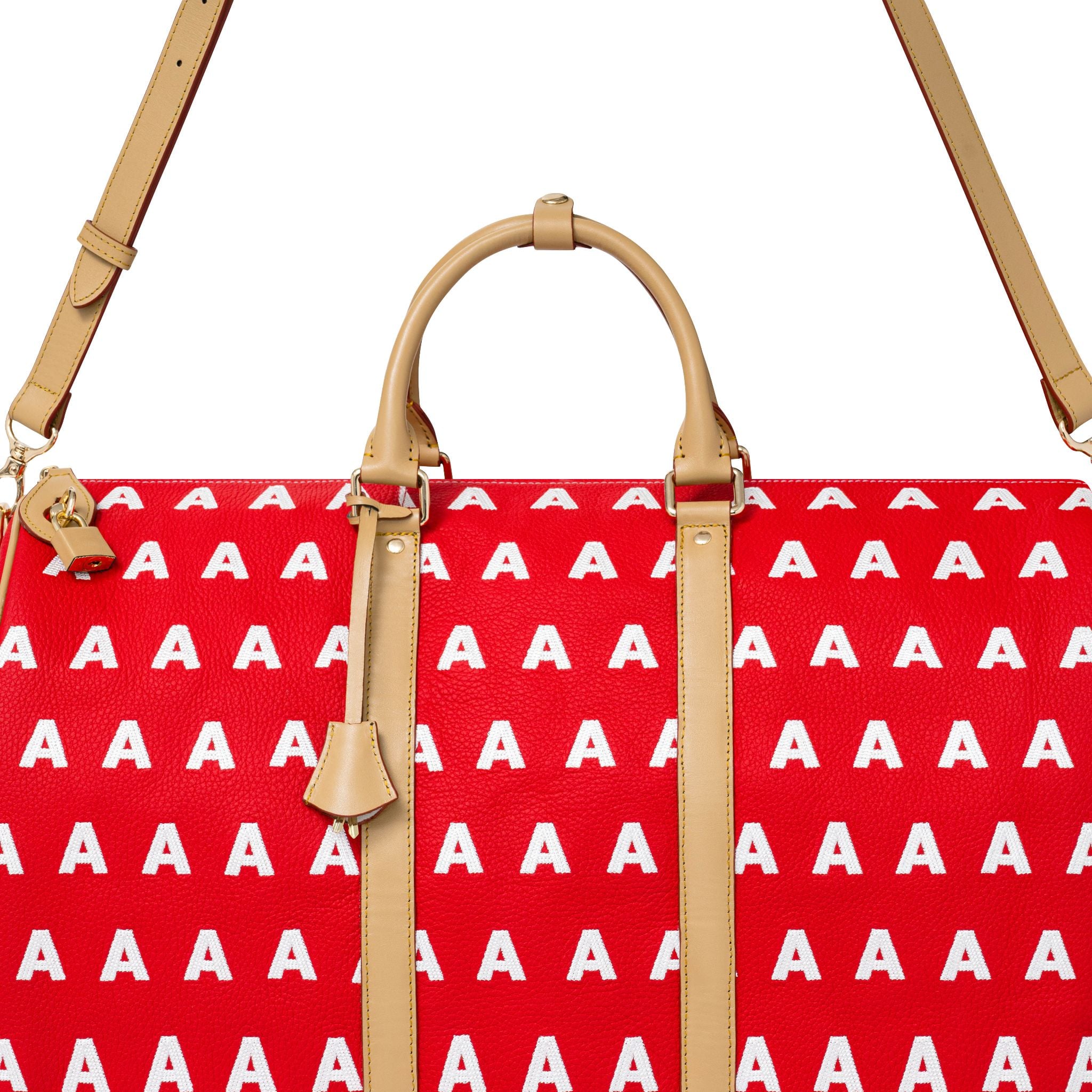  AA EMBROIDERED LOGO BOSTON BAG // RED 