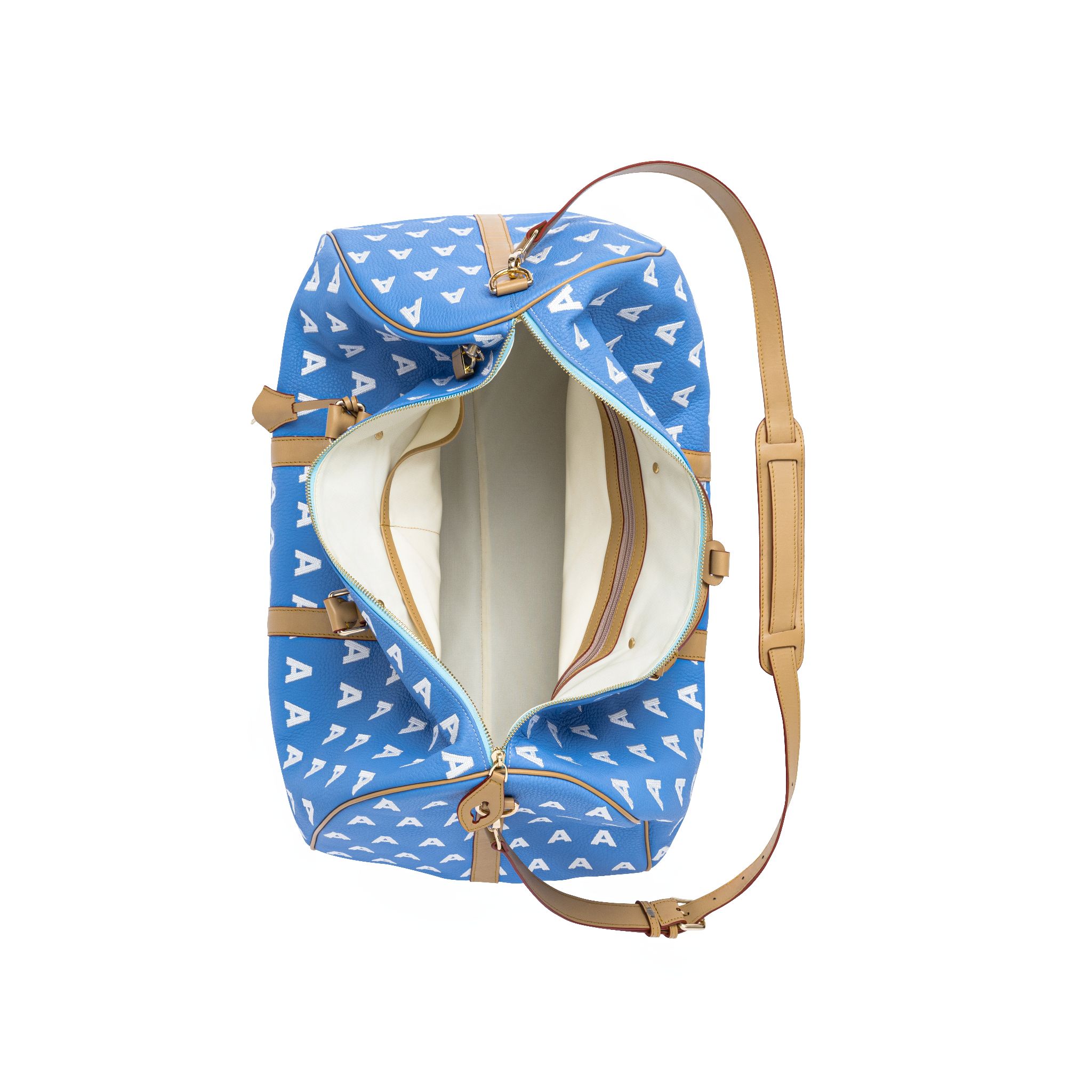  AA EMBROIDERED LOGO BOSTON BAG // LIGHT BLUE 