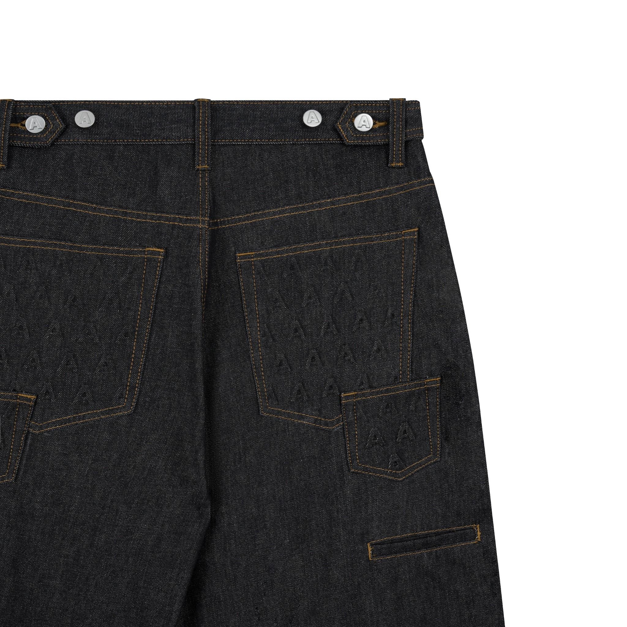  AA RAW DENIM PLEATED PANTS // BLACK 