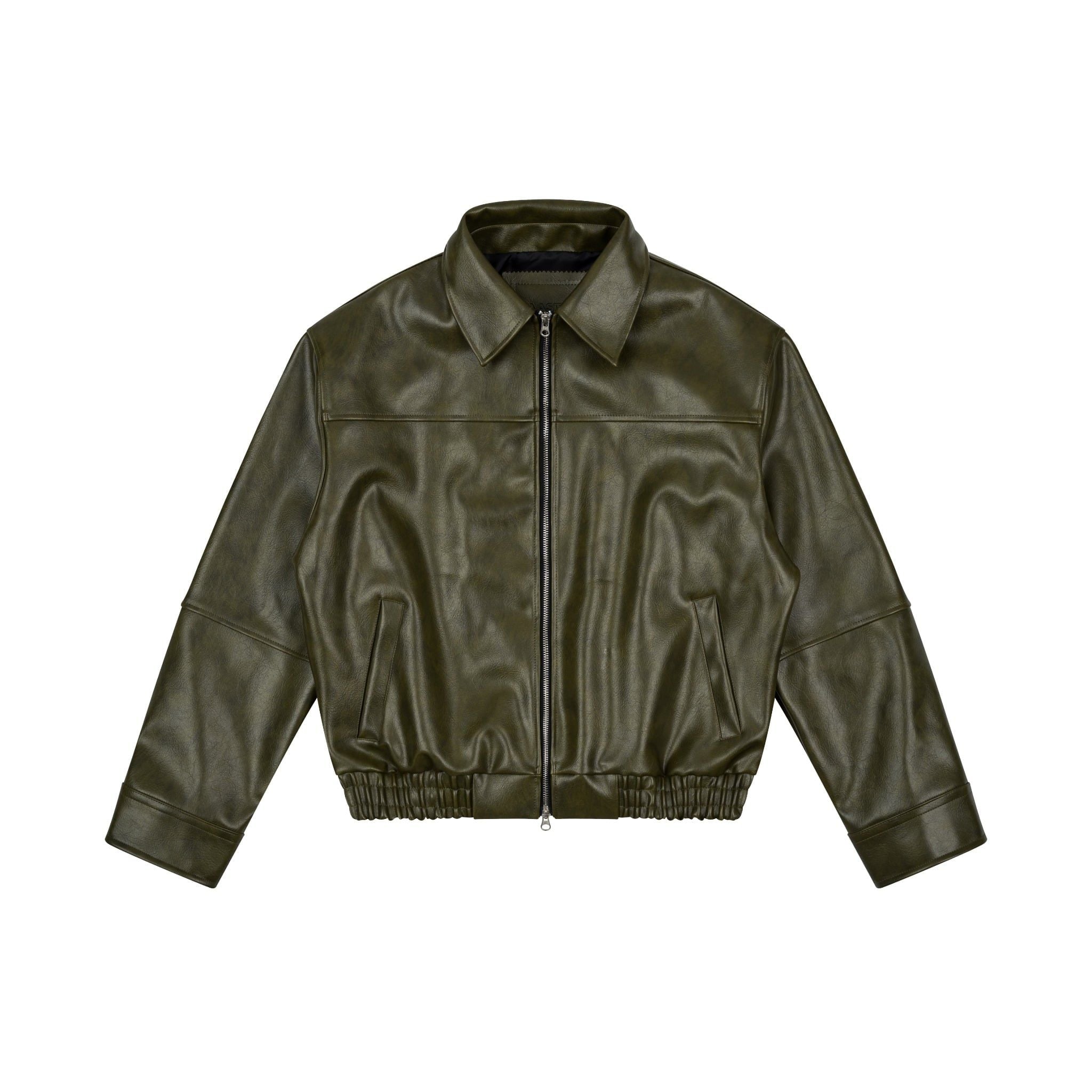  AA ELASTIC WAIST LEATHER JACKET // OLIVE 