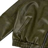  AA ELASTIC WAIST LEATHER JACKET // OLIVE 