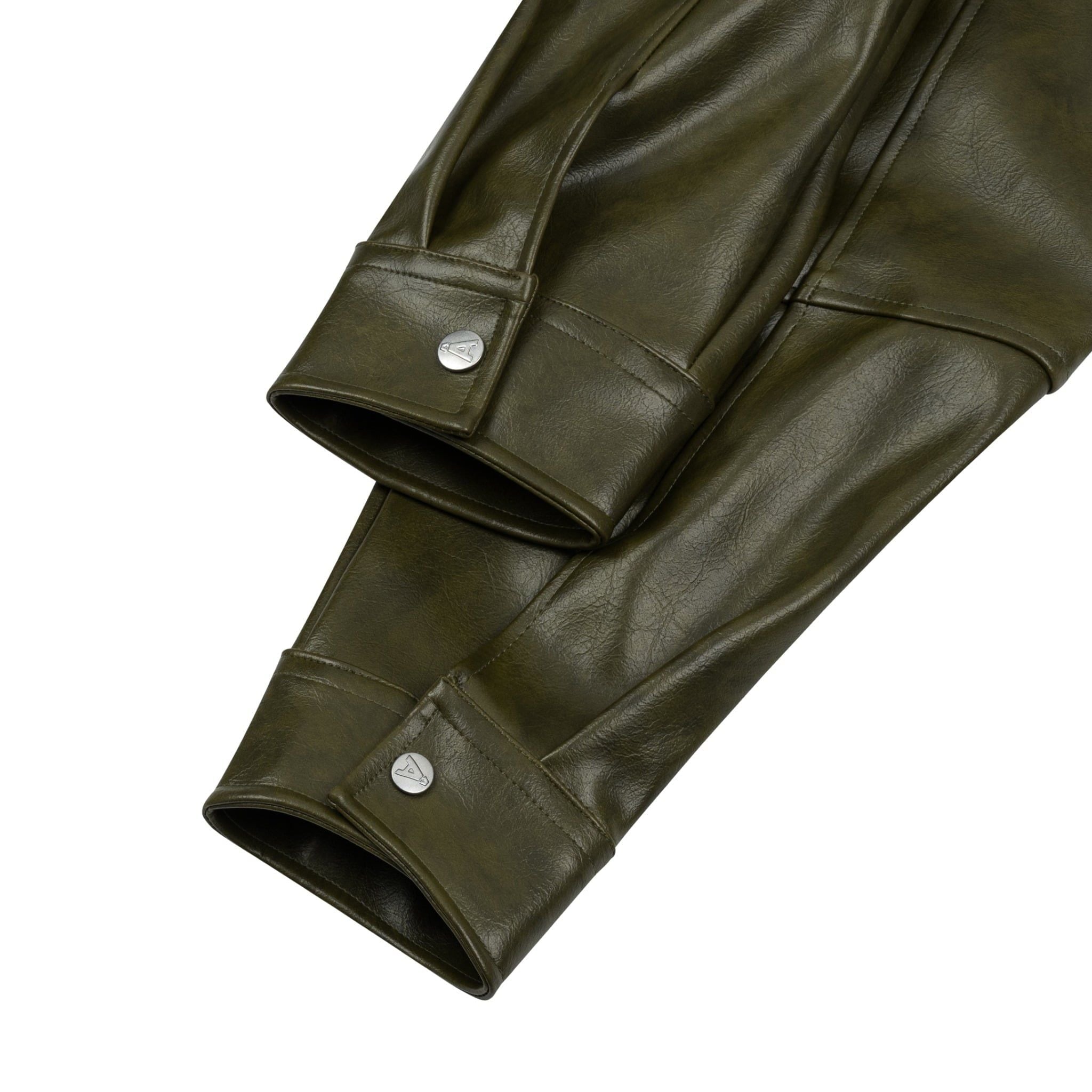  AA ELASTIC WAIST LEATHER JACKET // OLIVE 