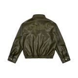 AA ELASTIC WAIST LEATHER JACKET // OLIVE 