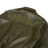  AA ELASTIC WAIST LEATHER JACKET // OLIVE 
