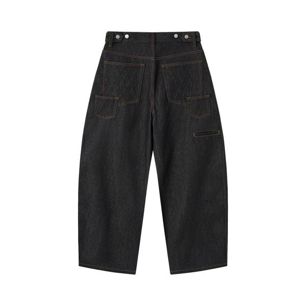  AA RAW DENIM PLEATED PANTS // BLACK 