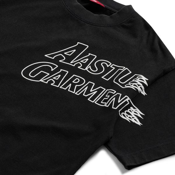  AA WASHED FIRE GARMENT LOGO TEE V2 // BLACK 