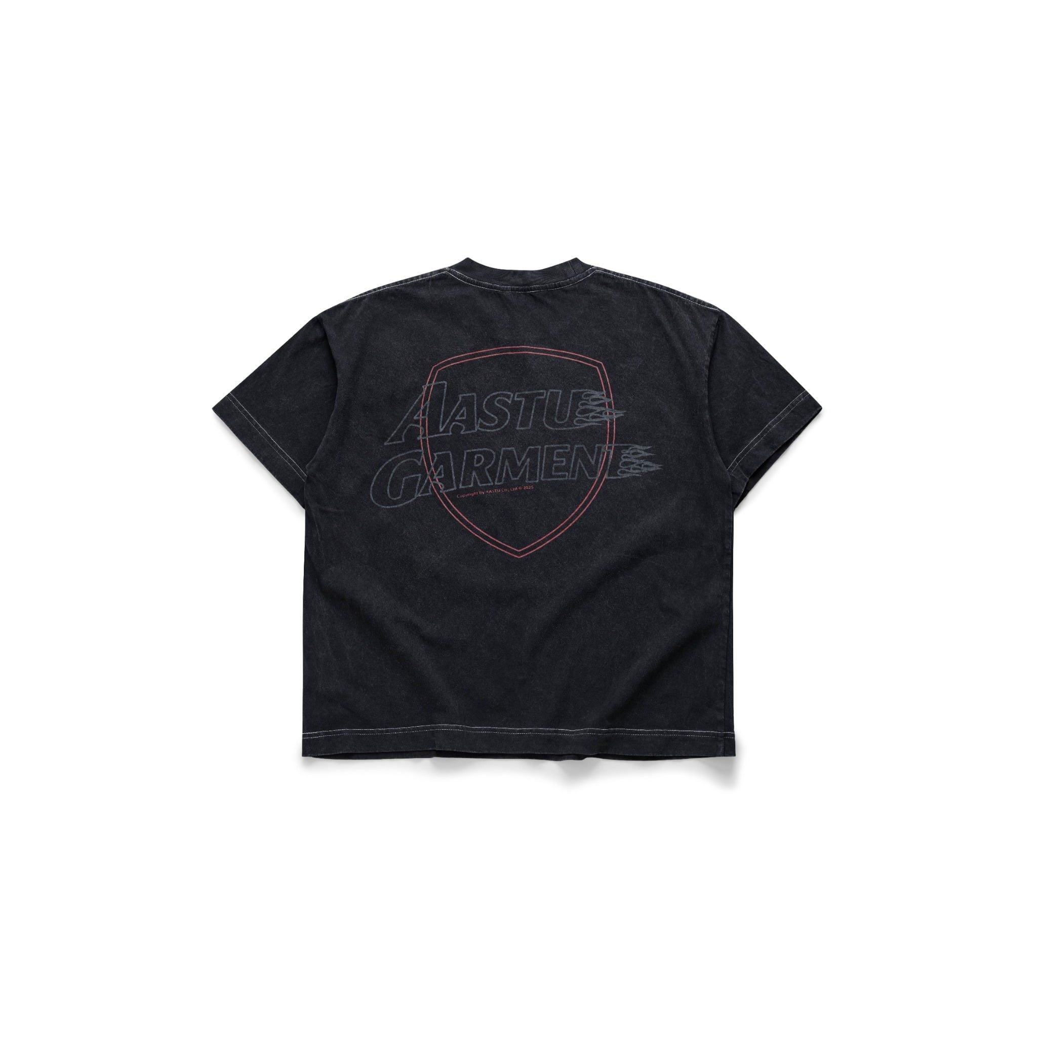  AA WASHED FIRE GARMENT LOGO TEE V2 // WHITE-THREAD 