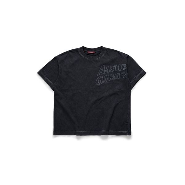  AA WASHED FIRE GARMENT LOGO TEE V2 // WHITE-THREAD 