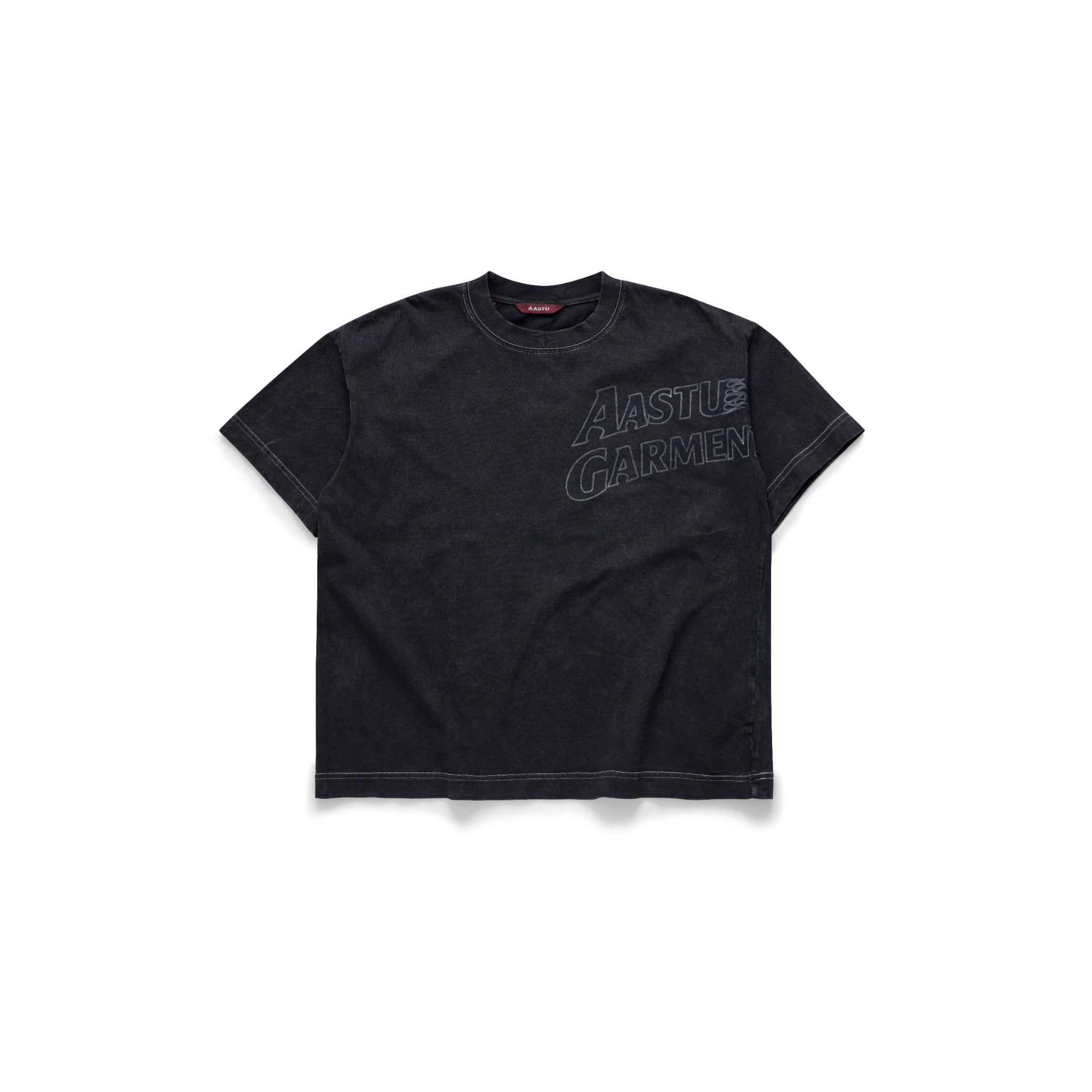  AA WASHED FIRE GARMENT LOGO TEE V2 // WHITE-THREAD 