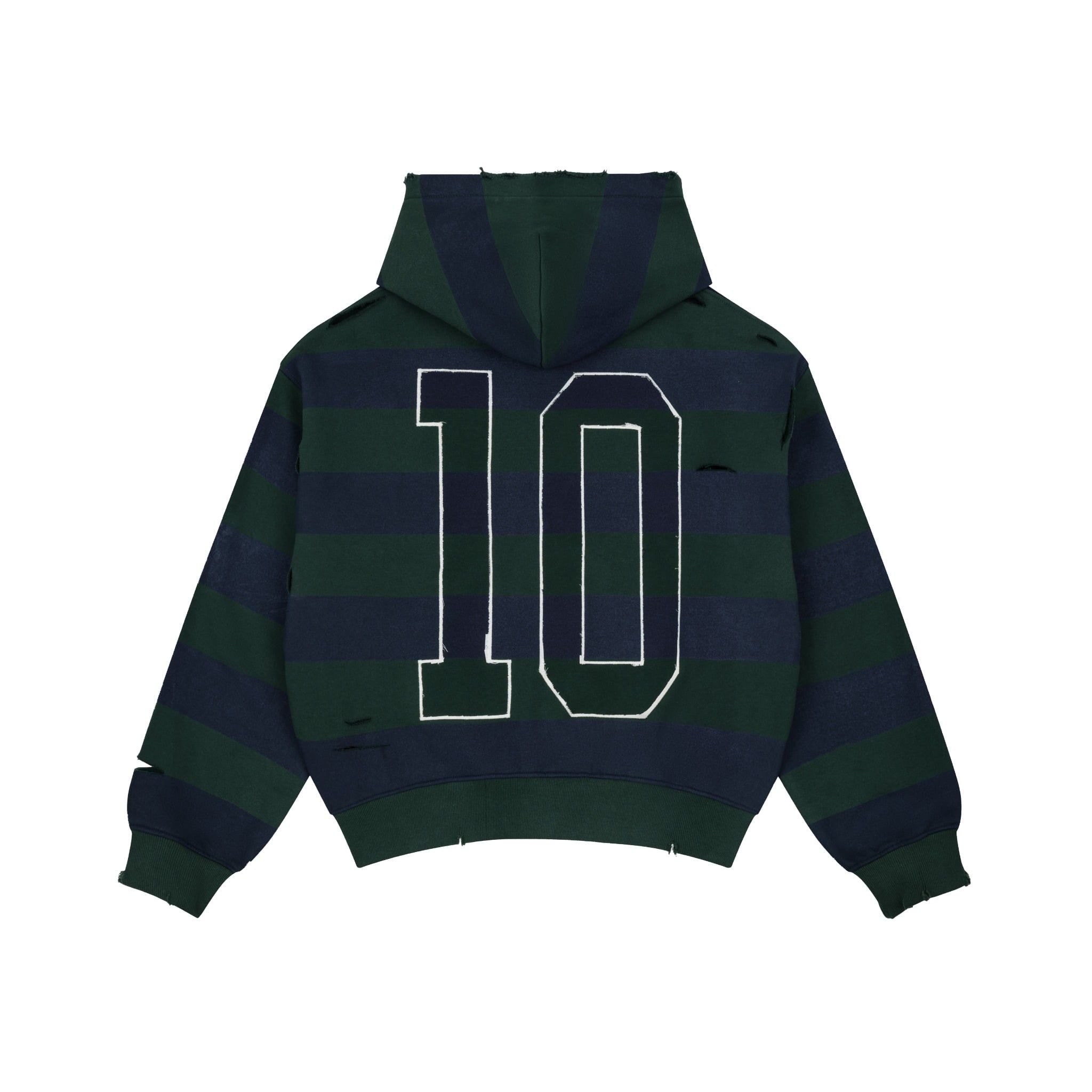  AA CLASSIC STRIPED NAVY HOODIE WASHED // GREEN 