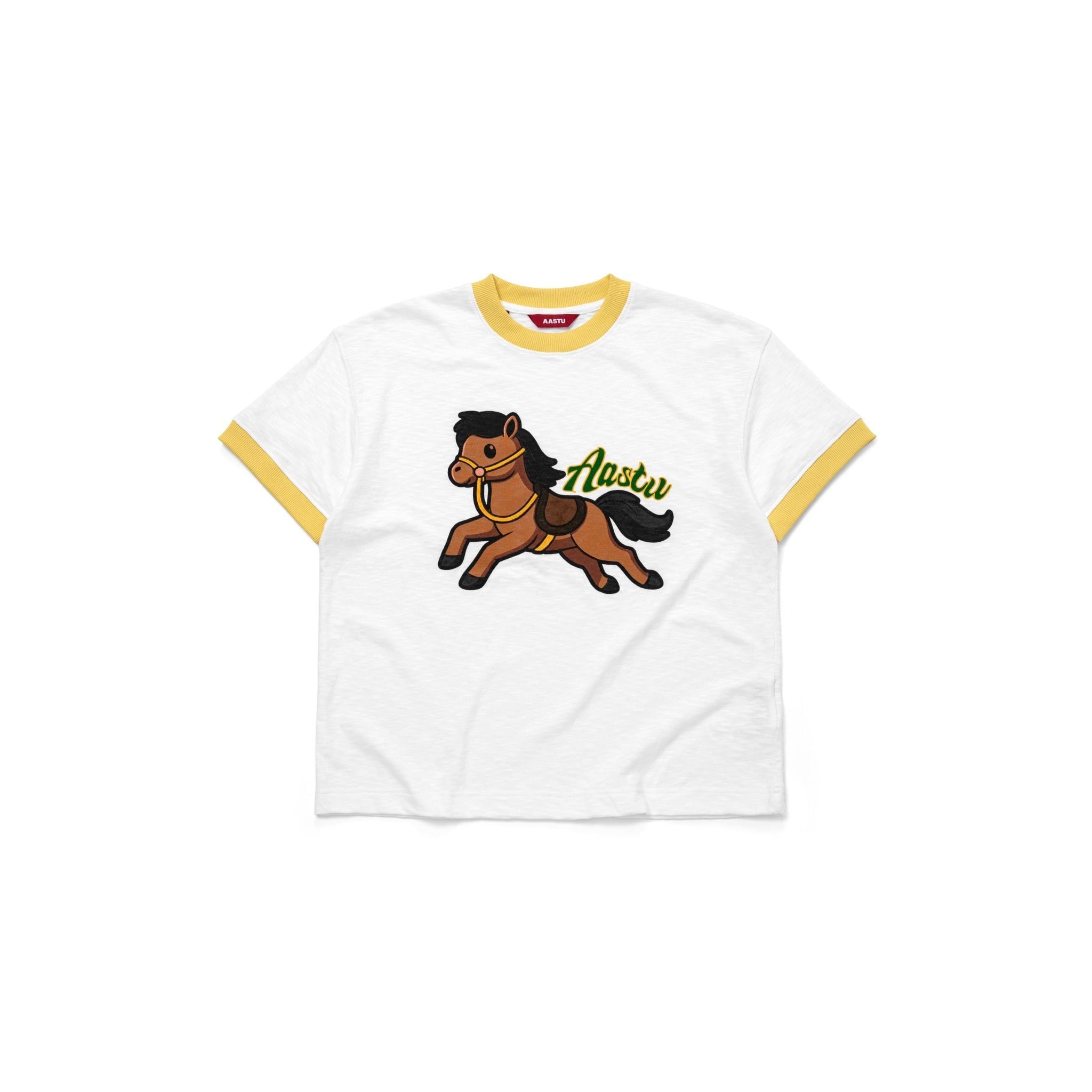  AA HORSE RINGER TEE // WHITE 
