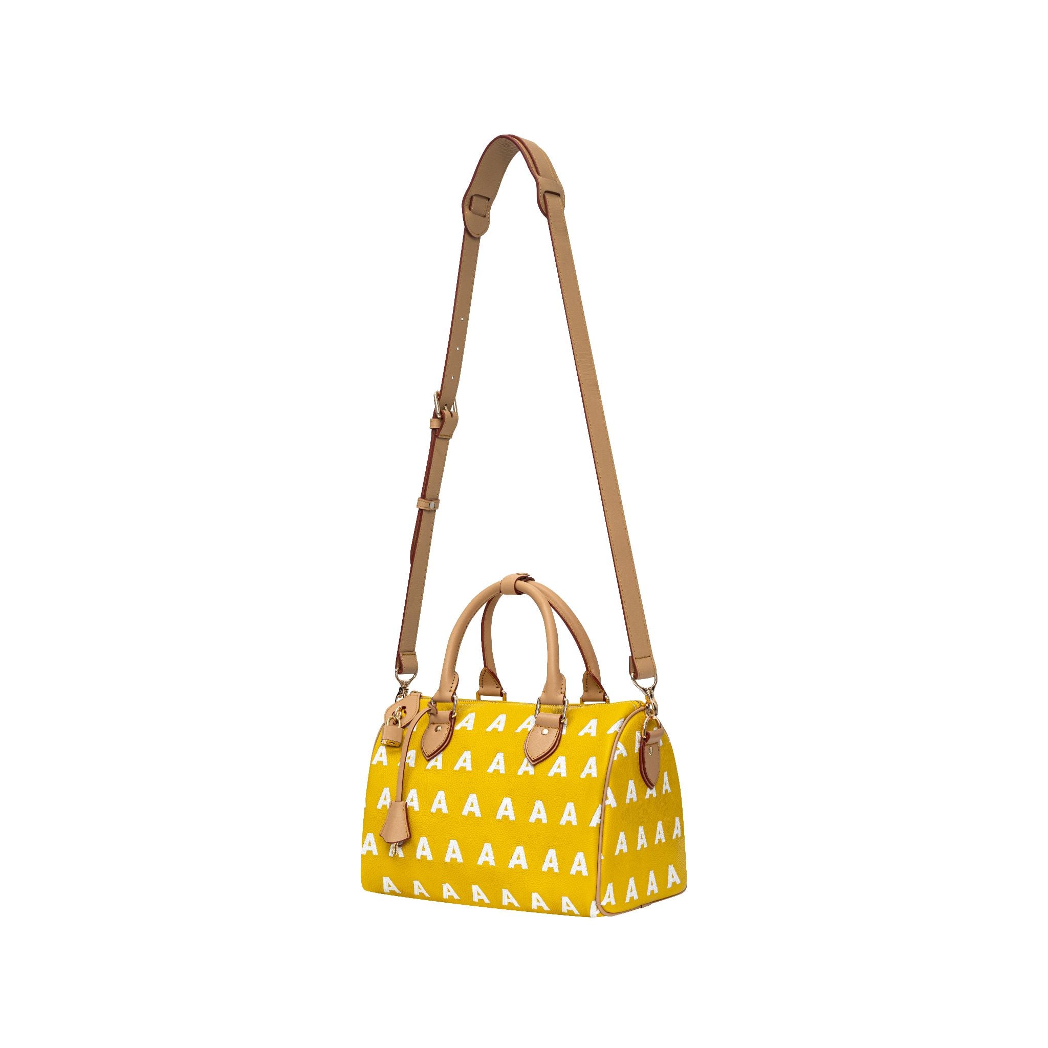  AA EMBROIDERED LOGO BOSTON BAG // YELLOW 