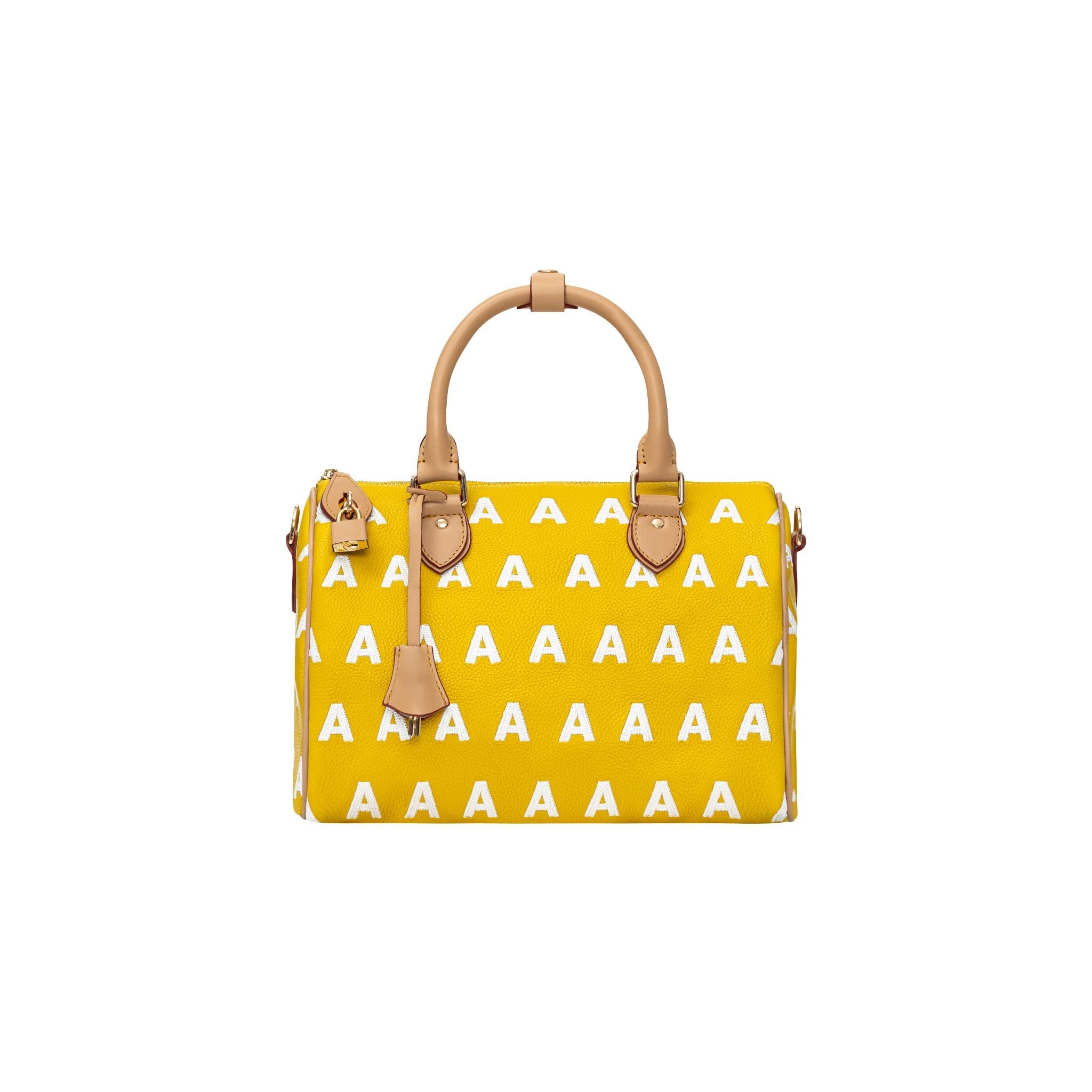  AA EMBROIDERED LOGO BOSTON BAG // YELLOW 