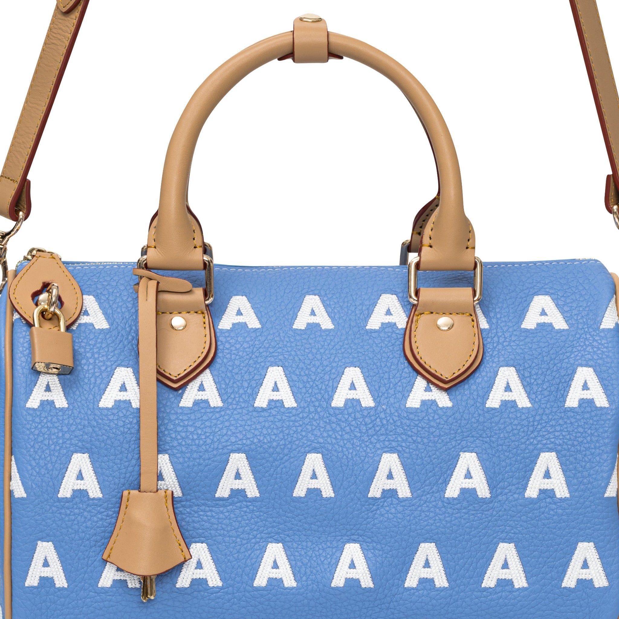  AA EMBROIDERED LOGO BOSTON BAG // LIGHT BLUE 