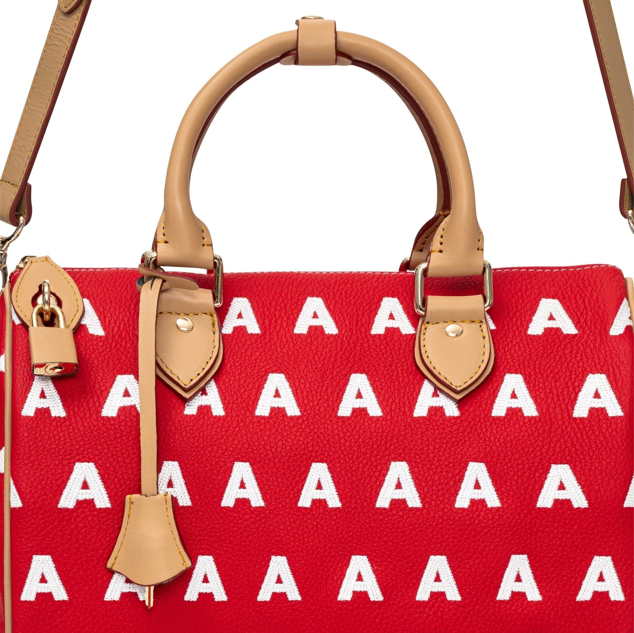  AA EMBROIDERED LOGO BOSTON BAG // RED 