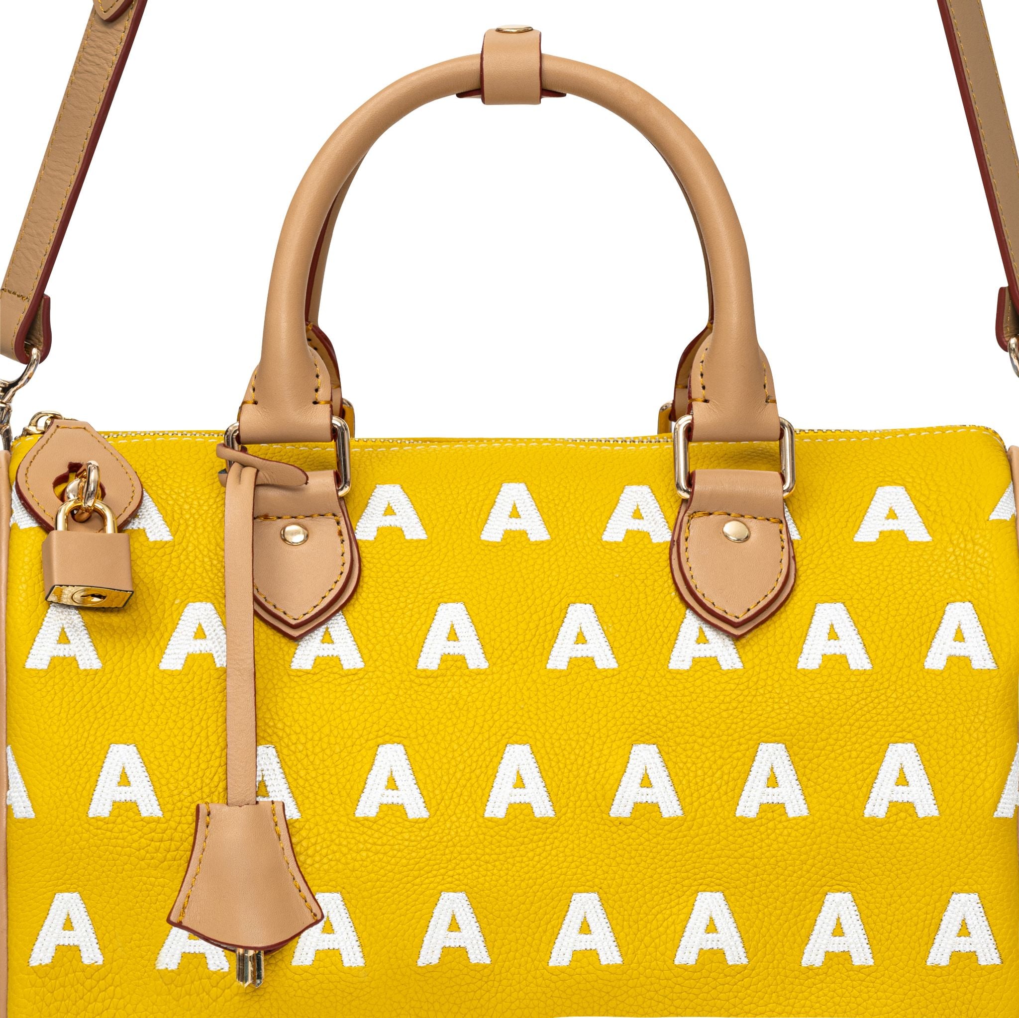  AA EMBROIDERED LOGO BOSTON BAG // YELLOW 