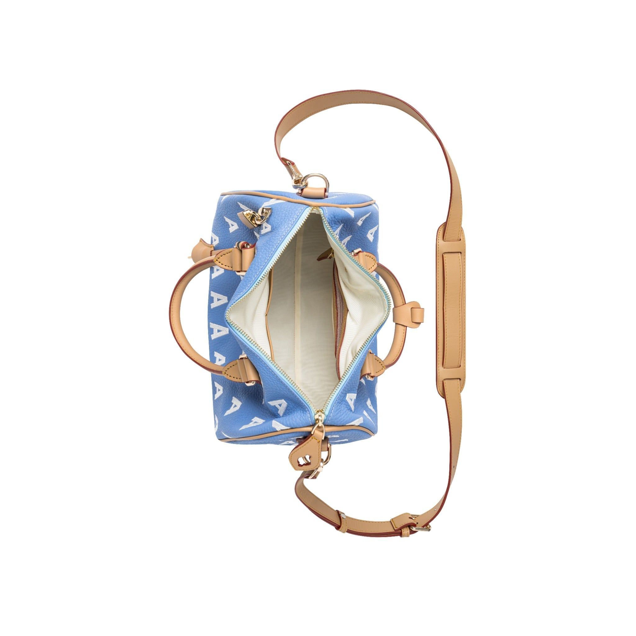  AA EMBROIDERED LOGO BOSTON BAG // LIGHT BLUE 