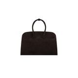  AASTU CARRYALL SUEDE LEATHER BAG // DARK BROWN / GOLD 