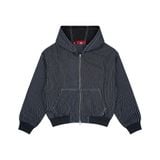  AASTU SIGNATURE STRIPED DENIM HOODIE // BLUE 